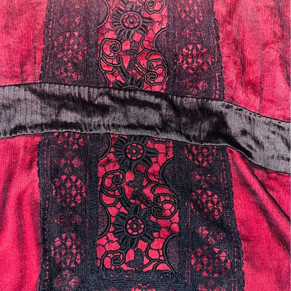 ZARA Women black and burgundy dress - Picture 5 of 8